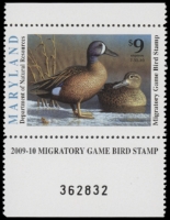 Scan of 2009 Maryland Duck Stamp MNH VF