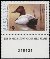 Scan of 2008 Maryland Duck Stamp MNH VF
