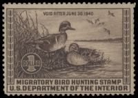 Scan of RW6 1939 Duck Stamp  Unsigned F-VF