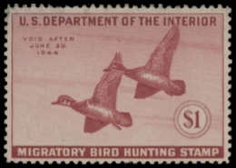 Scan of RW10 1943 Duck Stamp  Unsigned F-VF