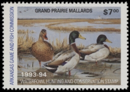 Scan of 1993 Arkansas Duck Stamp MNH VF
