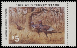 Scan of 1987 National Wild Turkey Federation Wild Turkey Stamp MNH VF