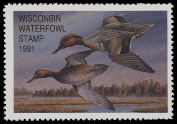 Scan of 1991 Wisconsin Duck Stamp