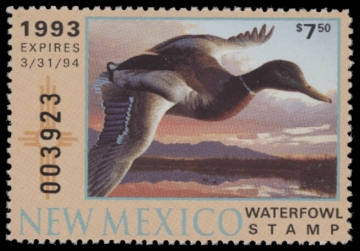 Scan of 1993 New Mexico Duck Stamp