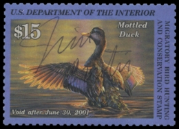 Scan of RW67 2000 Duck Stamp. Used