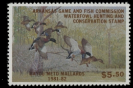 Scan of 1981 Arkansas Duck Stamp - First of State