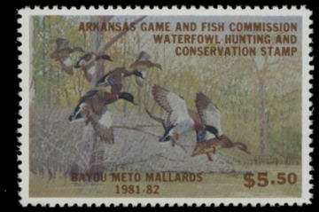 Scan of 1981 Arkansas Duck Stamp - First of State