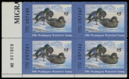 Scan of 1986 Washington Duck Stamp - First of State