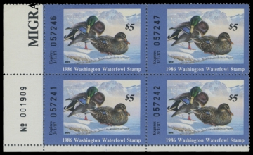 Scan of 1986 Washington Duck Stamp - First of State