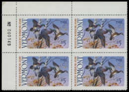 Scan of 1986 Vermont Duck Stamp - First of State