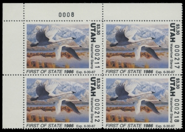 Scan of 1986 Utah Duck Stamp - First of State
