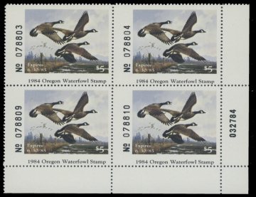 Scan of 1984 Oregon Duck Stamp - First of State
