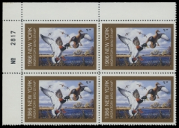 Scan of 1986 New York Duck Stamps Block of 4