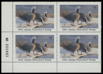 Scan of 1985 Alaska Duck Stamps - First of State
