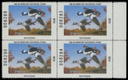 Scan of 1988 New Hampshire Duck Stamps. Block of 4