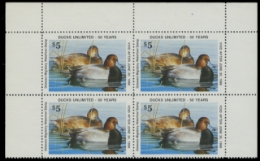 Scan of 1987 Delaware Duck Stamps Block of 4