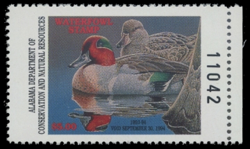 Scan of 1993 Alabama Duck Stamp