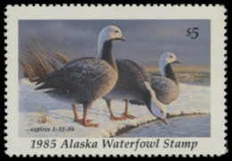 Scan of 1985 Alaska Duck Stamp - First of State