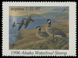 Scan of 1996 Alaska Duck Stamp