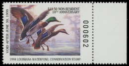 Scan of 1998 Louisiana Duck Stamp NR