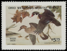 Scan of 1982 Ohio Duck Stamp - First of State