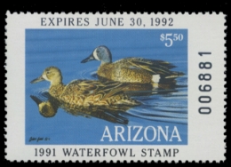 Scan of 1991 Arizona Duck Stamp