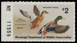Scan of 1985 Mississippi Duck Stamp ERROR