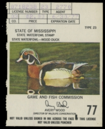Scan of 1976 Mississippi Duck Stamp - First of State