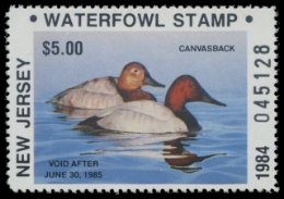 Scan of 1984 New Jersey Duck Stamp - First of State