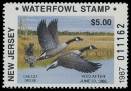 Scan of 1987 New Jersey Duck Stamp