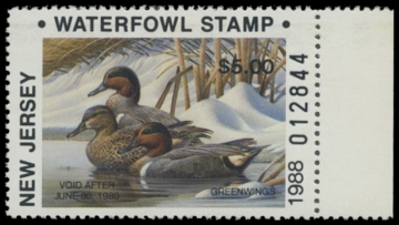 Scan of 1988 New Jersey Duck Stamp