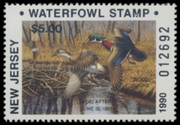 Scan of 1990 New Jersey Duck Stamp