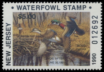 Scan of 1990 New Jersey Duck Stamp