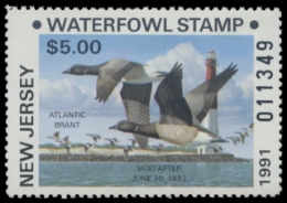 Scan of 1991 New Jersey Duck Stamp
