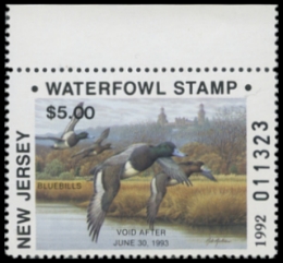 Scan of 1992 New Jersey Duck Stamp