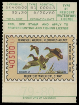 Scan of 1979 Tennessee Duck Stamp - First of State