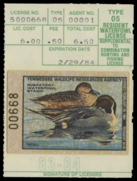 Scan of 1983 Resident Tennessee Duck Stamp