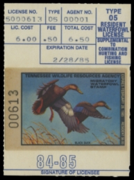 Scan of 1984 Tennessee Resident Duck Stamp