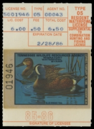 Scan of 1985 Tennessee Resident Duck Stamp