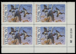 Scan of 1986 Vermont Duck Stamp - First of State
