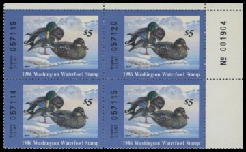 Scan of 1986 Washington Duck Stamp - First of State