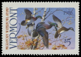 Scan of 1986 Vermont Duck Stamp - First of State