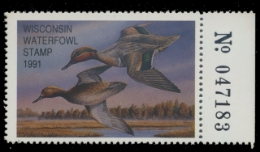 Scan of 1991 Wisconsin Duck Stamp