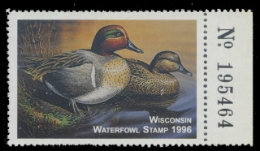 Scan of 1996 Wisconsin Duck Stamp