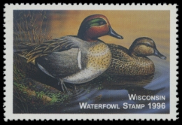 Scan of 1996 Wisconsin Duck Stamp