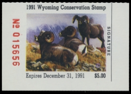 Scan of 1991 Wyoming Duck Stamp
