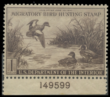 Scan of RW9 1942 Duck Stamp 