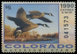 Scan of 1990 Colorado Duck Stamp - First of State