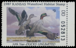 Scan of 1987 Kansas Duck Stamp - First of State