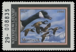 Scan of 1986 Montana Duck Stamp - First of State